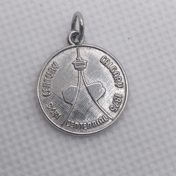 Vintage Jewelry - Vtg 70s Sterling Calgary Centennial Souvenir Mini Charm for Charm Bracelet